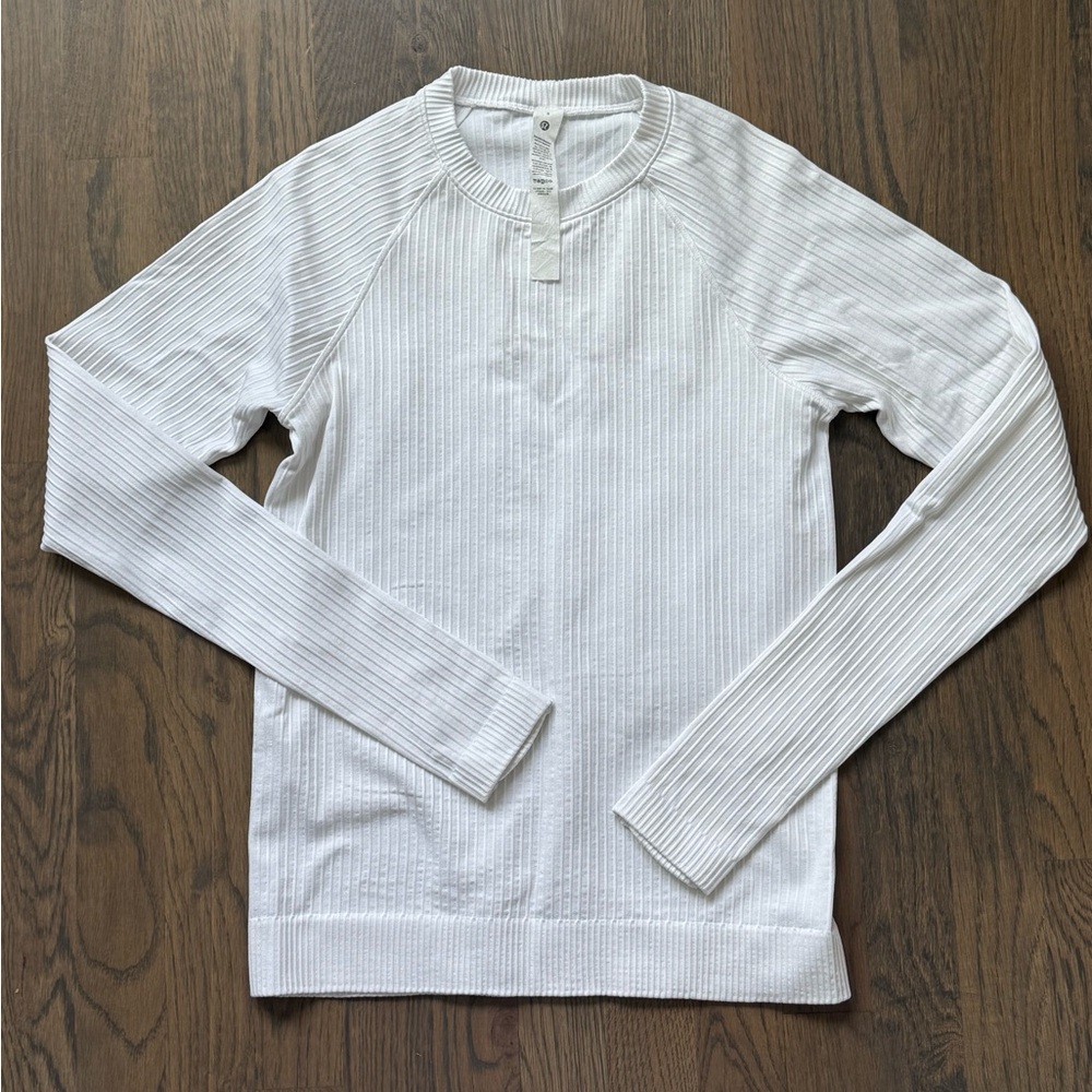 Like New Lululemon Rest Less Pullover; white; size 6